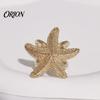 Stylish Gift for Her Starfish Alloy Scarf Buckle, Multi-functional Elegant Ring, Unique Pin Bohemian Ocean Theme Clothing Accessories Daily