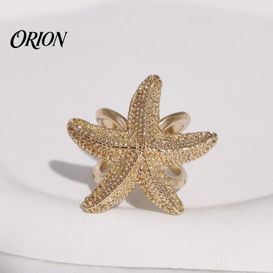 Stylish Gift for Her Starfish Alloy Scarf Buckle, Multi-functional Elegant Ring, Unique Pin Bohemian Ocean Theme Clothing Accessories Daily