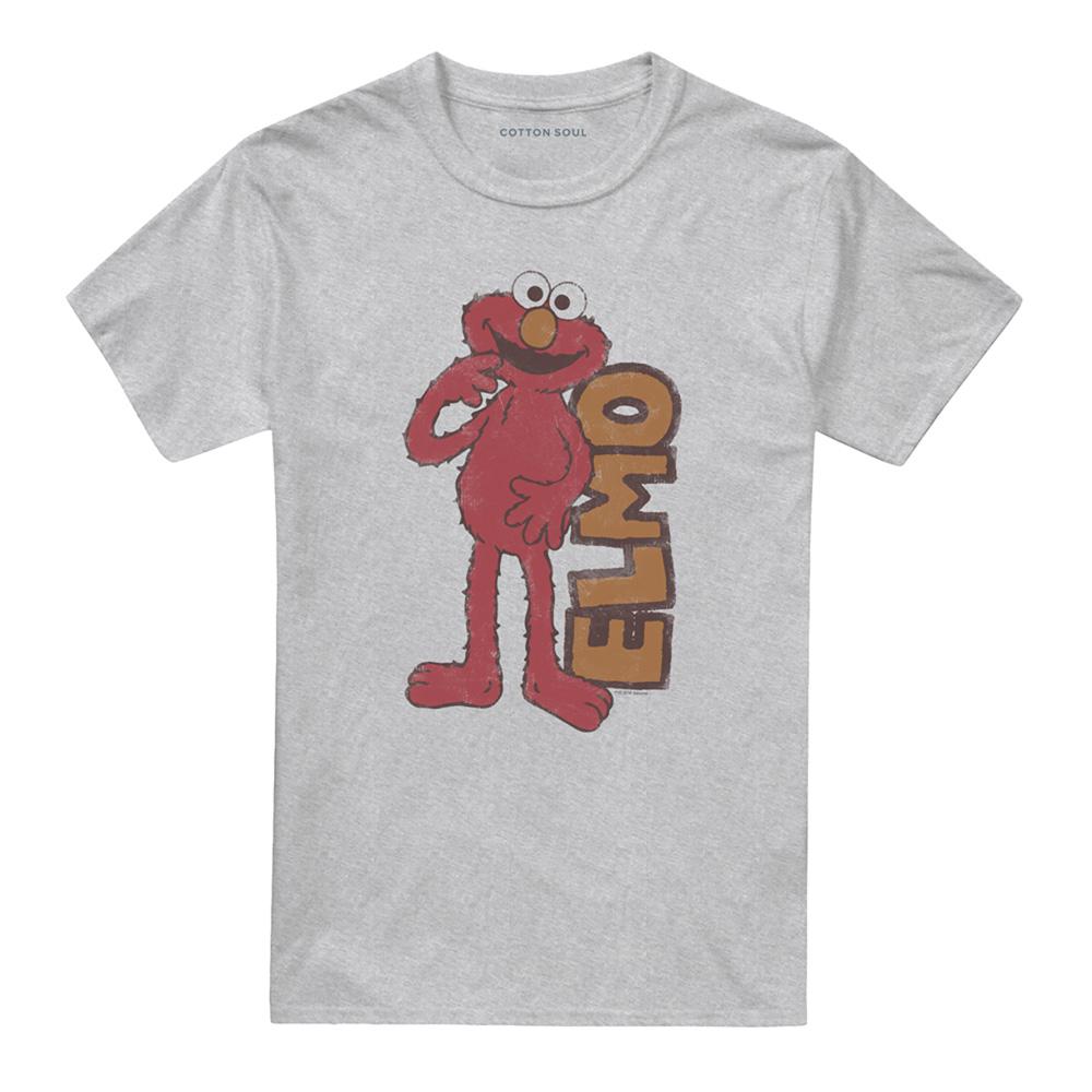 Sesame Street Unisex Adult Elmo Vintage Heather T-Shirt