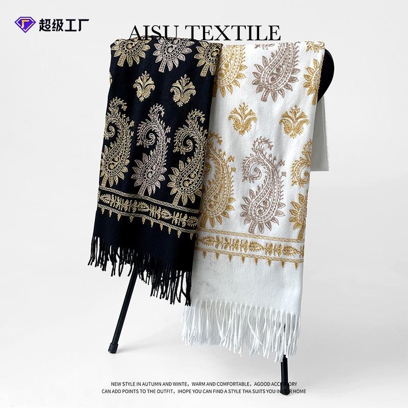 Qinghai travel shawl scarf paisley big cashew scarf high-end tassel thickened warm scarf