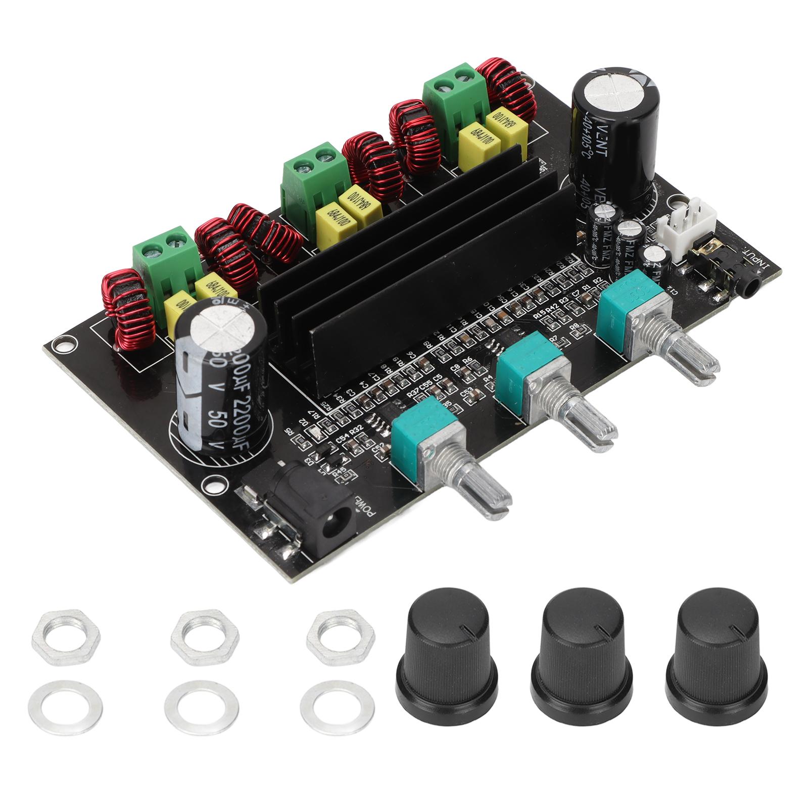 

Цифрова плата підсилювача потужності 80 Вт+80 Вт+100 Вт 2.1-канальна плата підсилювача потужності для DIY динаміків