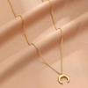 1pc Golden/Silvery Crescent Moon Necklace Pendant - Stylish Ring Carrier Necklace
