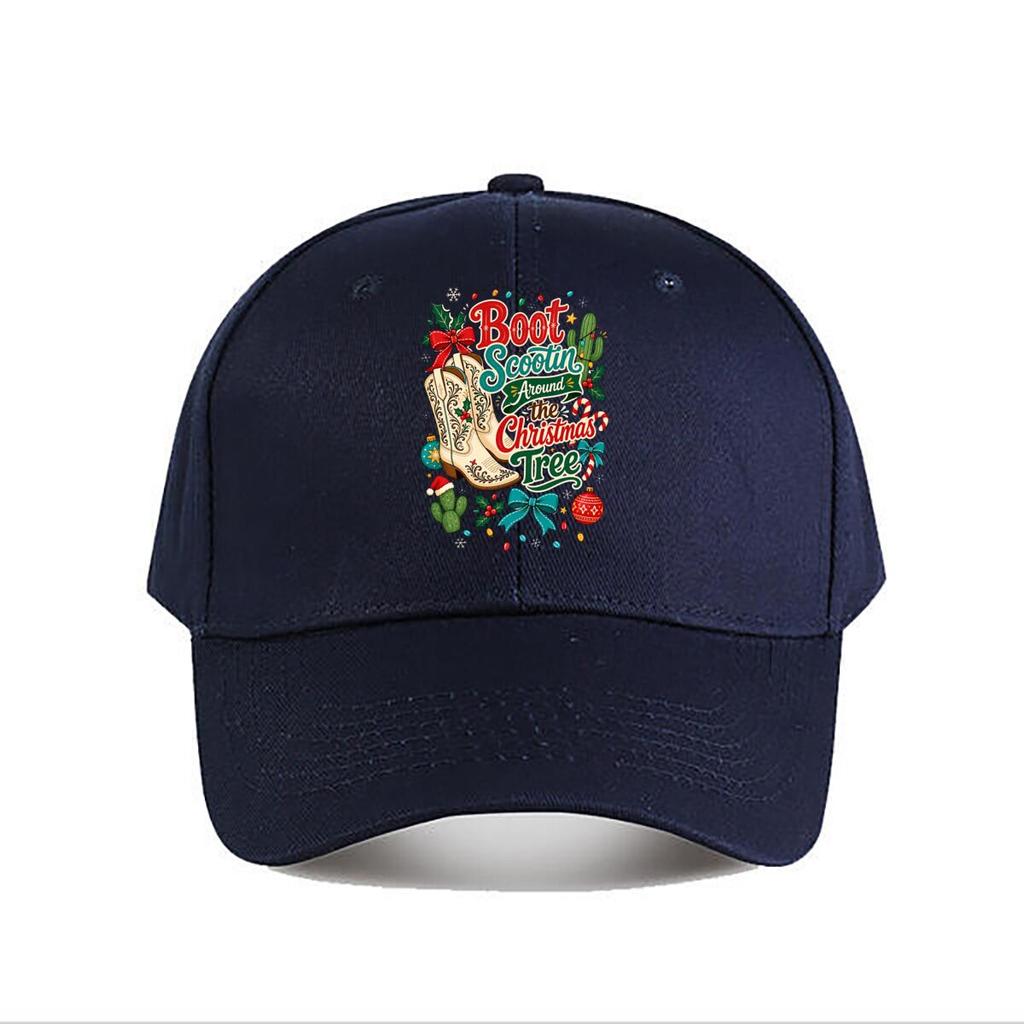 Festive Western Holiday Boots Typogr Baseball Cap Fashion Outdoor Sports Sunhat Unisex Snapback Cap Womens