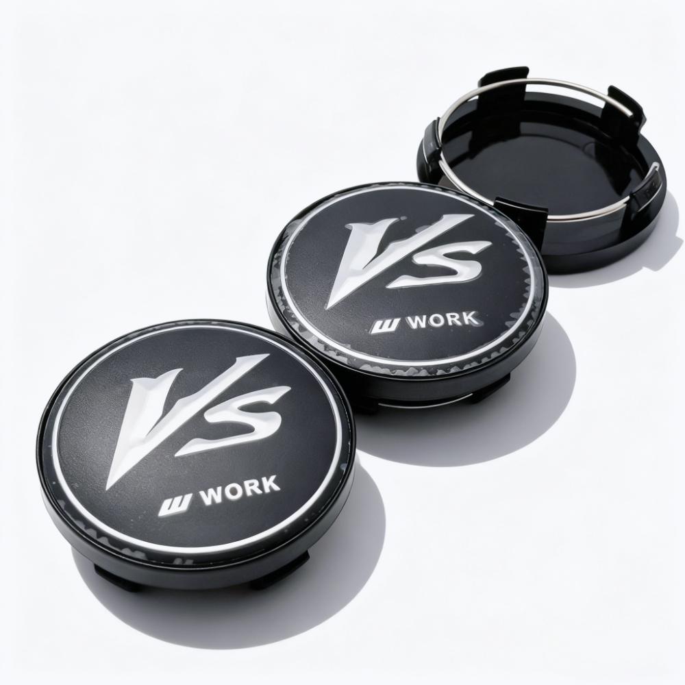 4pcs JDM VS W Work Logo Badge Emblem Car Wheel Center Caps 58MM Clips 54MM Wheels Hub Cap Rim Hubcaps Dust Cover Car Accessories