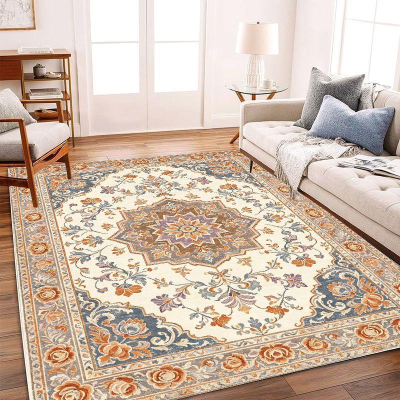 Retro French Countryside Area Rug Waterproof Non Slip Floor Carpet for Living Room Bedroom Study Home Decor