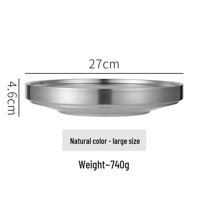 Korean Style Gold Double-Layer Stainless Steel Plate for BBQ & Hot Pot