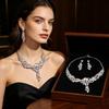 Colorful Rhinestone Jewelry Set Exaggerated Style Collar Necklace Earring Set  Luxury