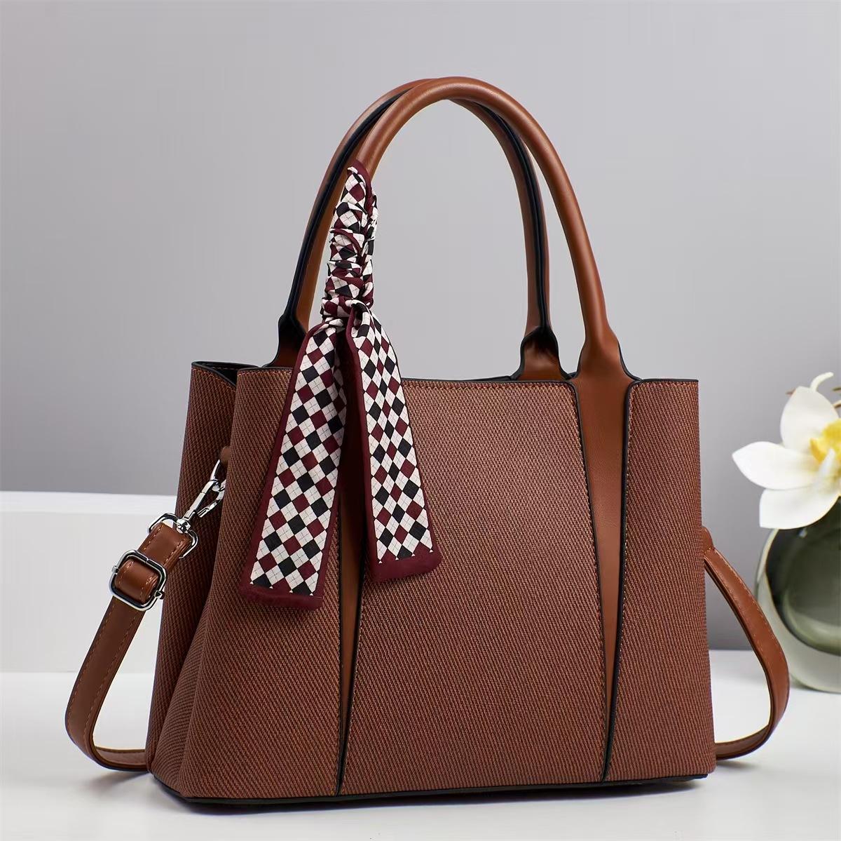 

Новая элегантная плечевая сумка большой вместимости, дизайн в стиле колор-блок, тренд Европы и США, многоклапанная сумка-тоут хаки