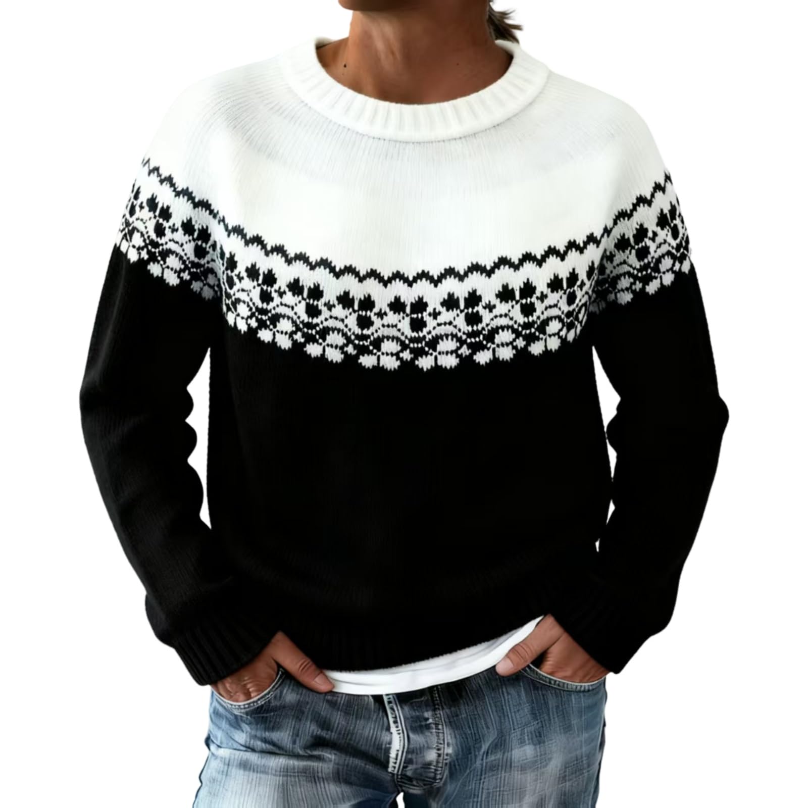 

Женский модный свитер, круглый вырез, свободный пуловер, трикотажный свитер с длинными рукавами XXL чёрный