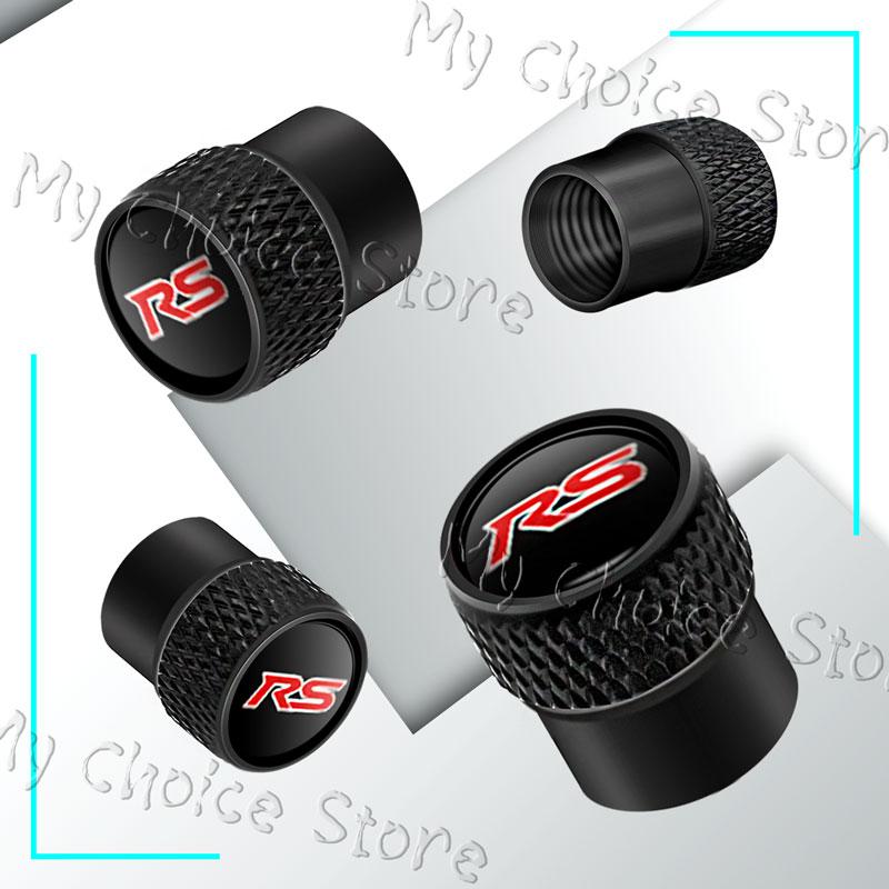 4Pcs/Set RS Logo Emblem Car Wheel Tire Valve Cap Tyre Rim Stem Airdust Waterproof Cover For Chevrolet Captiva Lacetti Aveo Cruze