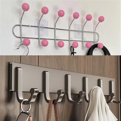Deur Achterhaak Aluminiumlegering Wandhanger Hanger Geen Boren Kledinghouder Wandgemonteerd Kapstok Badkamer Ruimtebesparende Haak