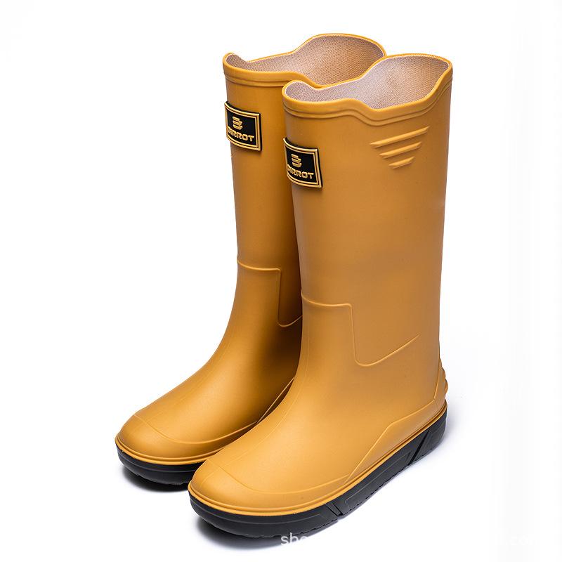 Men's Eco-friendly High-top Rain Boots | Thick-soled, Comfortable Rubber Shoes for Beachcombing, Kitchen, or Fishing