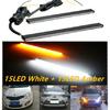Ultra Car Slim Switchback White/Amber Light LED Daytime Running Fog Lamp DRL Kit