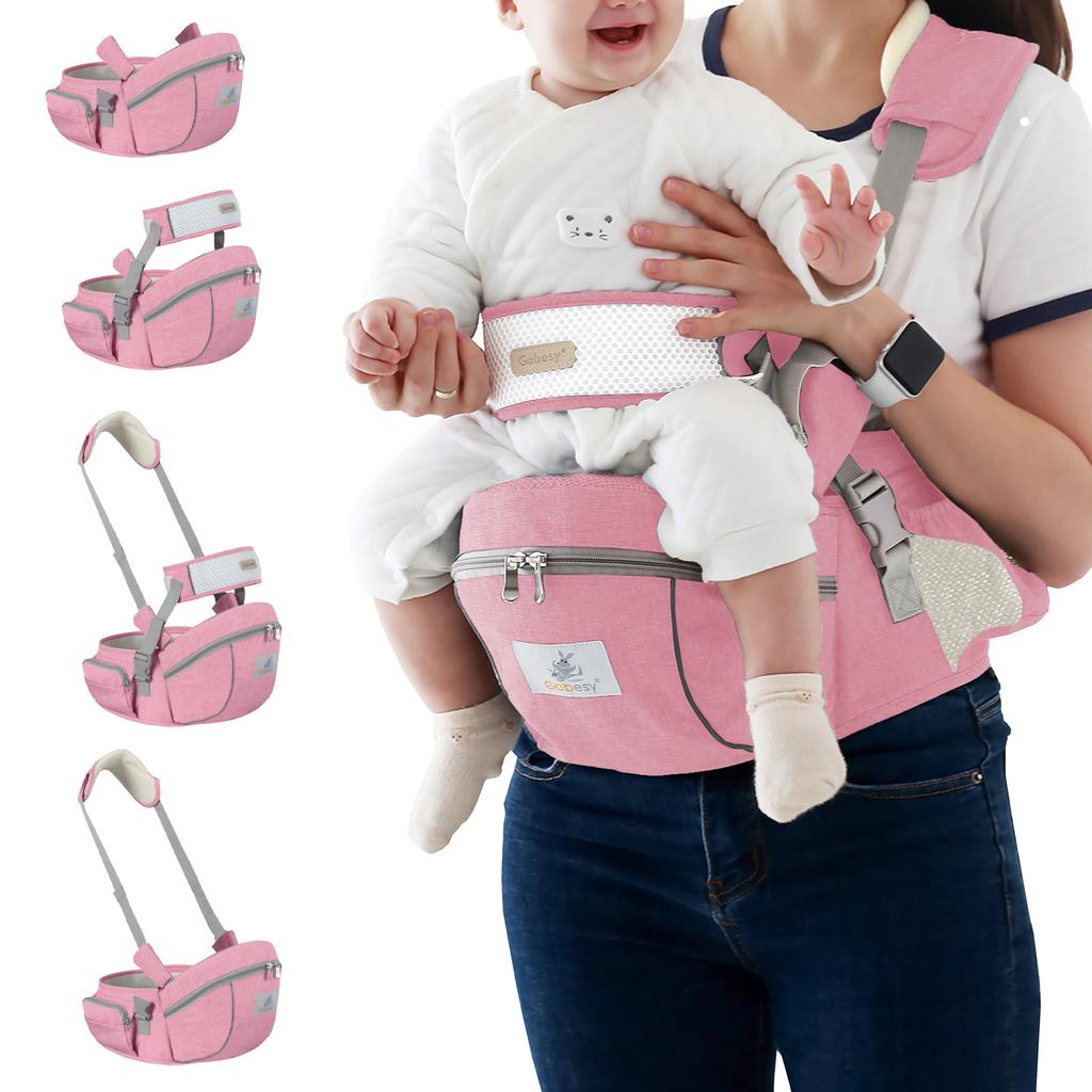 4 In 1 Baby Growth Carrier with Hip Seat Newborn To Toddler 0 44 Lbs Ergonomic Infant Carrier with Safety Belts