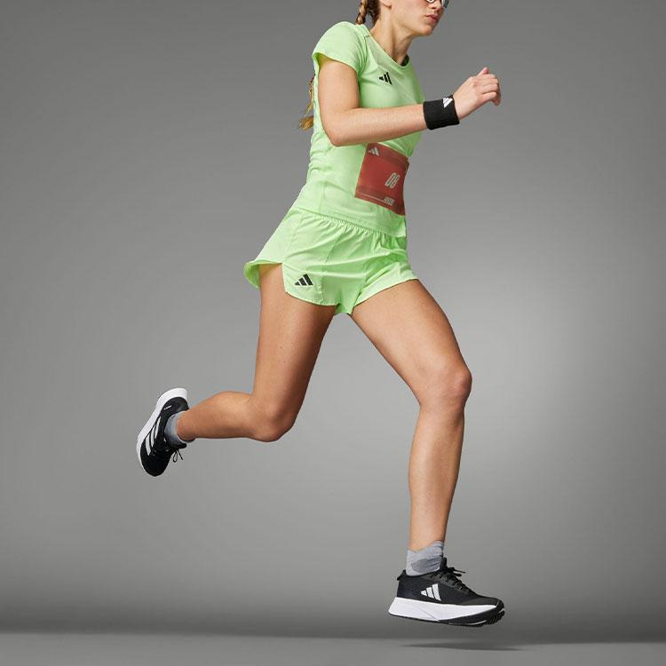 Adidas Adizero Essentials Solid Print Logo Mid-Rise Side Slit Casual Shorts Women Shorts IN8710