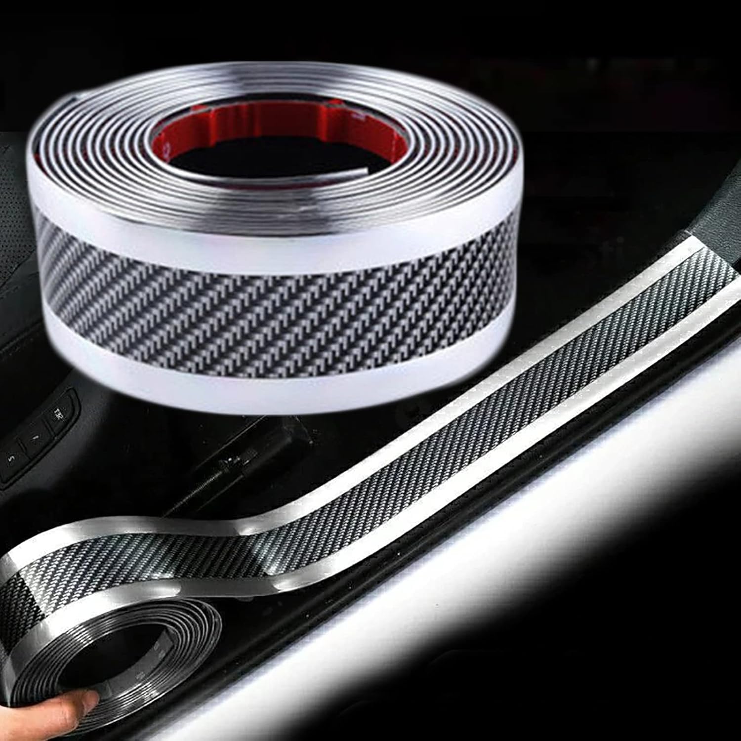

Automotive Door Entry Guard Car Door Sill Protector Anti-Collision Strip Rubber Waterproof Protection Strip for Most Car (7CM Width, Blue, 5M Length) 1M Length срібний