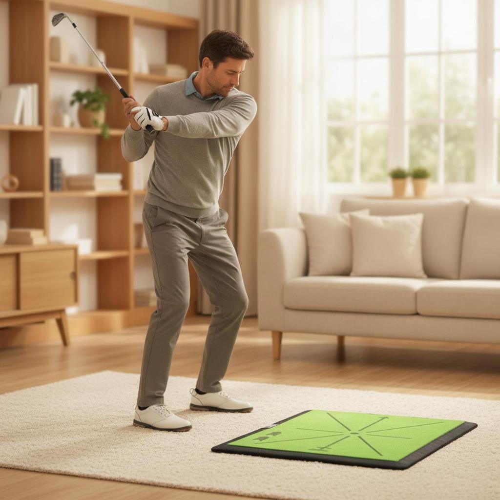 Golf Swing Practice Mat Visual indoor/outdoor for Golfers, Beginners, Home,