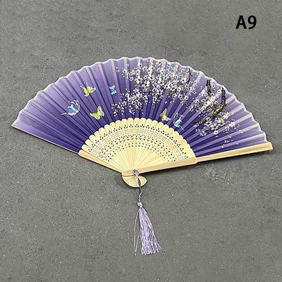 Styl vintage jedwabny składany wachlarz chiński japoński wzór rzemiosło artystyczne prezent ozdoby do dekoracji wnętrz taniec ręczny wachlarz