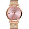 New Fashion Luxury Women Quartz Watch Rose  Stainless Steel Mesh Belt Female Clocks Dress W