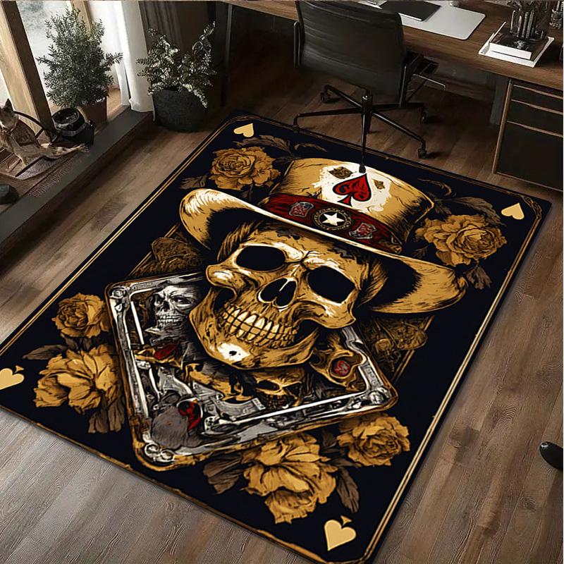 1Pc Skull Rug - Home Carpet Office Decorative Carpet For Living Room Bedroom Door Mat Floor Rug Computer Chair Area Rug