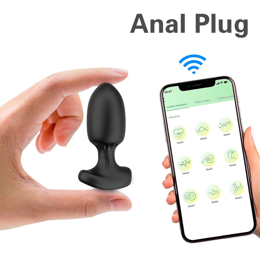 App Remote Control Anal Vibrator 9-Frequency Butt Plug Sex Toys Prostate Massager Female Vagina Masturbator for Adult Women Men