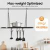 Ceiling Hanging Rack 10 Hooks, Kitchen Grid Shelf Organizer, 44LB Heavy Duty Iron Storage for Pot Pan Utensil, Small Space Savin