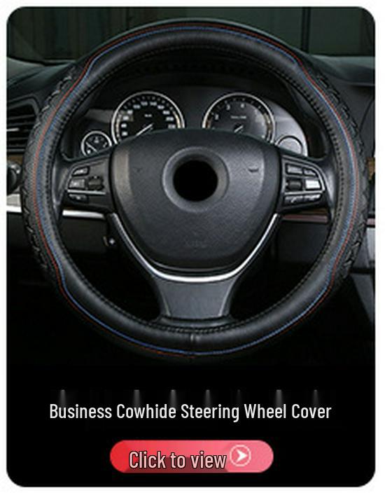 Hand-Sewn Leather Steering Wheel Cover - Universal, Stylish, Non-Slip Design