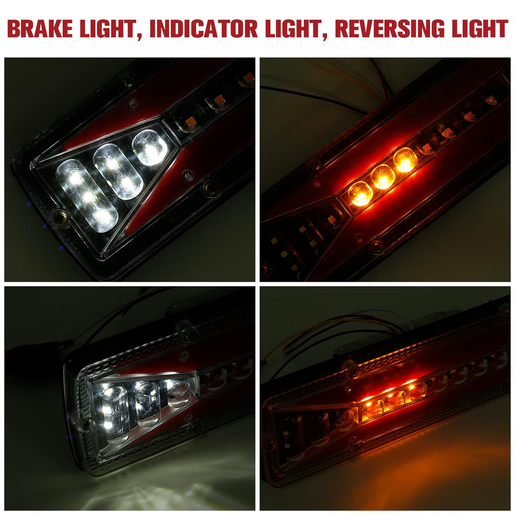 2Pcs LED Tail Lights 12V Indicator Stop Light Trailer Caravan Van Truck Lamp Waterproof Side Truck Reversing Marker Lights