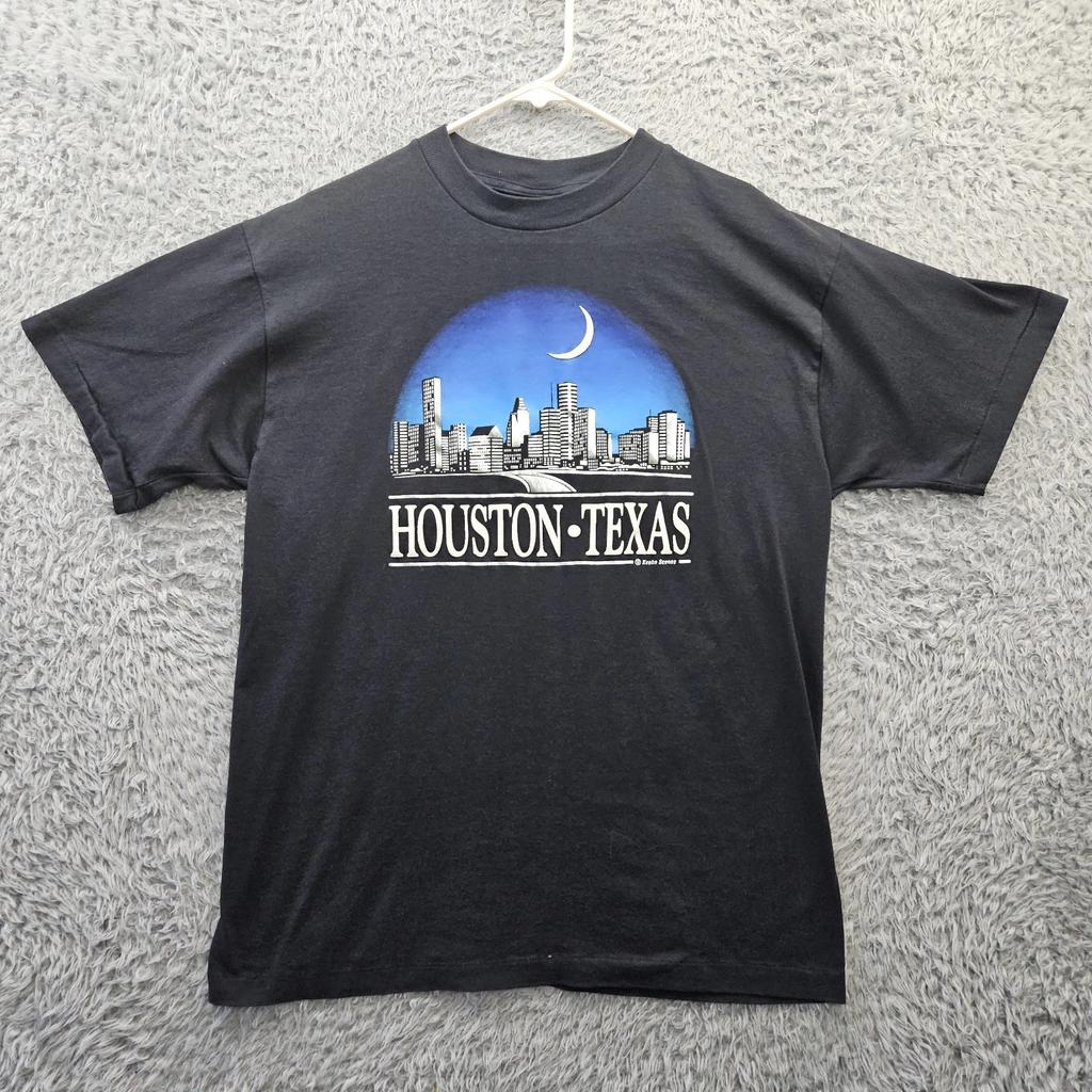 Houston Texas Vintage T Shirt Keehn Scenes 90's Metallic Ink Single Stitch