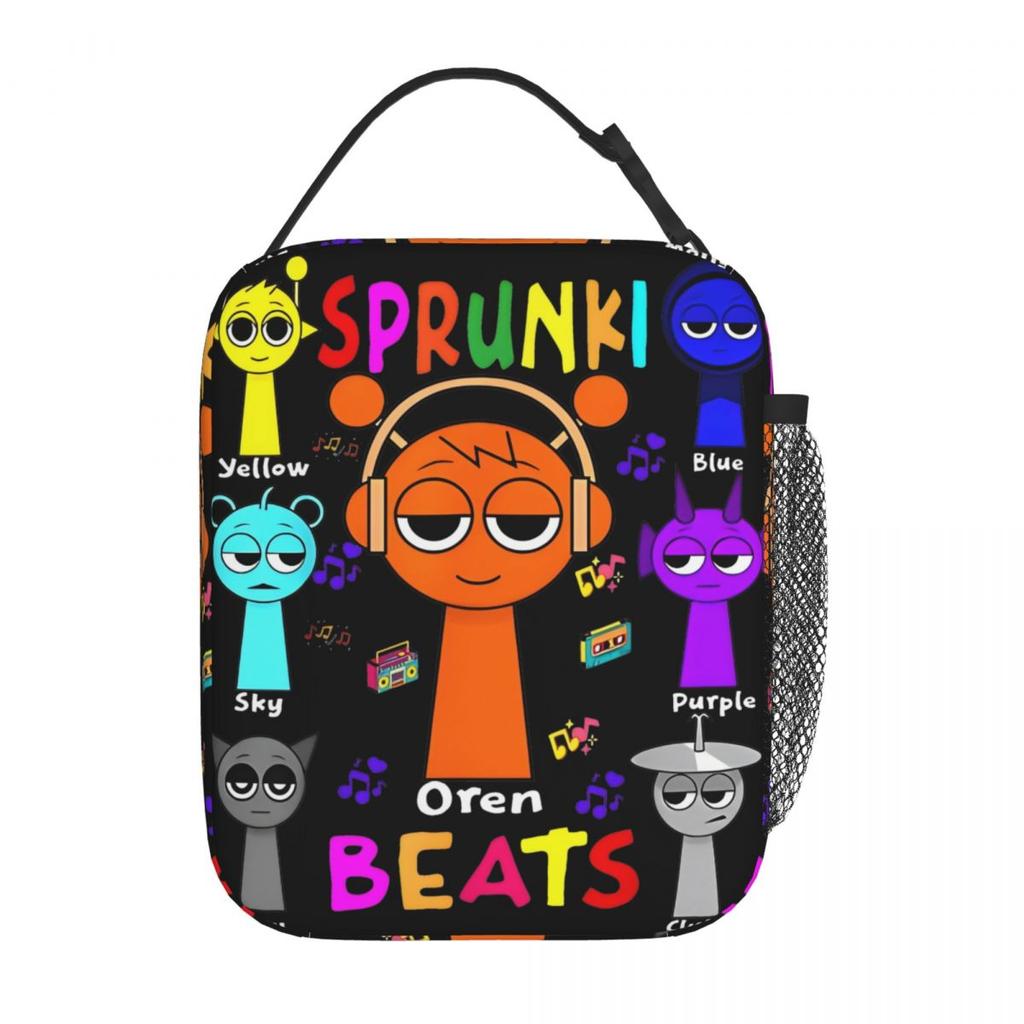 Sprunki Game Oren Insulated Lunch Bags Cooler Bag Meal Container Durple Jevin High Capacity Lunch Box Tote Girl Boy School