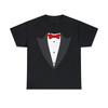 Prosty T-shirt z grafiką smokingową, S-5XL
