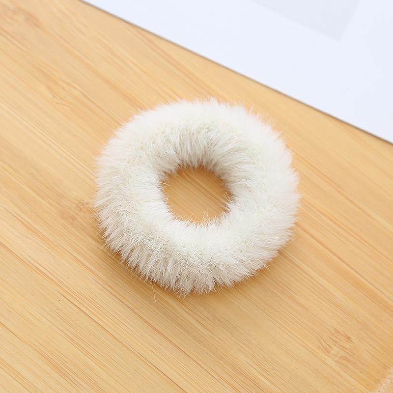 2 Pcs New Colorful Fluffy Hair Band for Women Girls Ponytail Holder Hair Tie Plush Scrunchie Rubber Band Fashion Hair Accessories