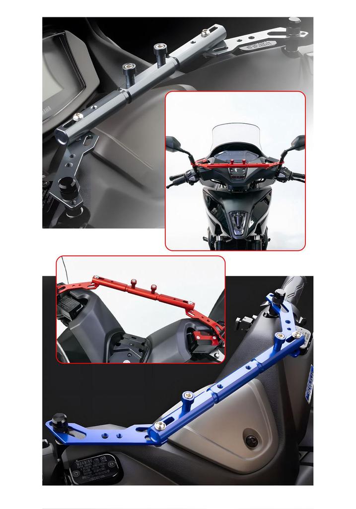 Soporte de Manillar Transversal para Espejo Retrovisor de Motocicleta Eléctrica.