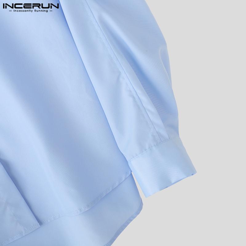 INCERUN Two Piece Suit Men Stand Neck Long Sleeve Shirts Trousers Casual Sets