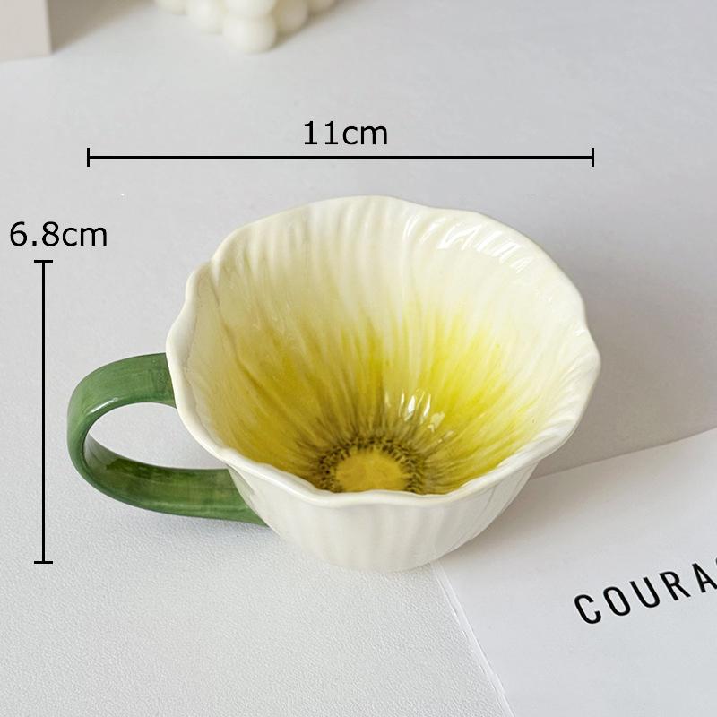 Gänseblümchen Bemalte Porzellantasse Reizende Blume Dekorative Kaffeetasse Esstisch Milchtassen Nachmittagstee Teetasse Früchte Safttasse