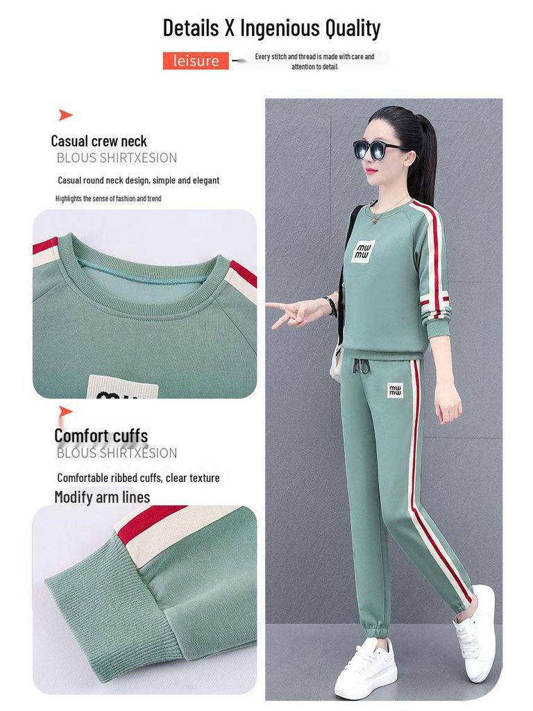 Khmer Women's Warm Sports Suit: Autumn/Winter Plush Hoodie & Sweatpants Two-Piece Set