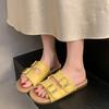 Summer new casual style flat bottom daily comfortable one-word sandals versatile soft-soled beach shoes slippers women