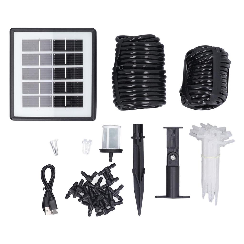 Solar Automatic Drip Irrigation Kit System Solar Powered Auto Irrigation Set with 15 Drippers