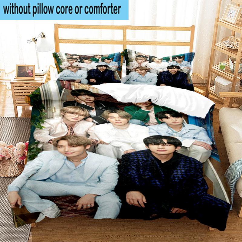 3 Stück K-Pop Musikgruppe 3 Stück Bettwäsche, inklusive 3 Stück Bettbezug und 2 Stück Kissenbezüge. Perfekt für Weihnachten, ideal für Schlafzimmer, Wohnheimzimmer
