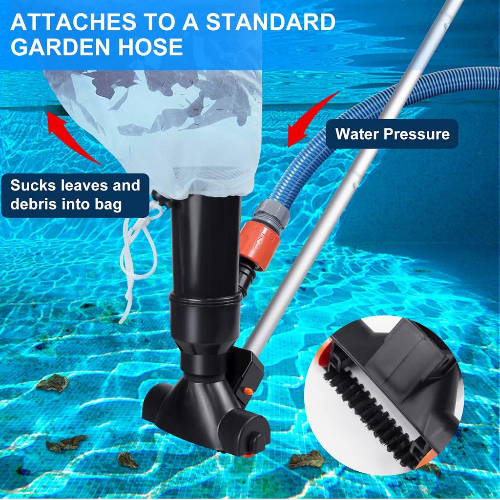 Portable Pool Vacuum for Above Ground Portable Handheld Swimming Pool Jet Cleaner Suction Cup Pool Cleaning Kit