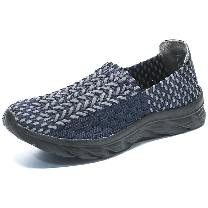 Lazy Shoes Men's One-pedal Large Size 4546 Breathable Old Beijing Mesh Shoes Hollow Woven Sports Shoes Men