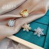 Autumn and Winter New Design: Rotating Snowflake Open Rings For 2026 Women's Luxury Jewelry Christmas Classic Finger Accessories