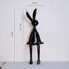 Creative Resin Black and White Cartoon Rabbit Family Desk Decorations - Set of Four