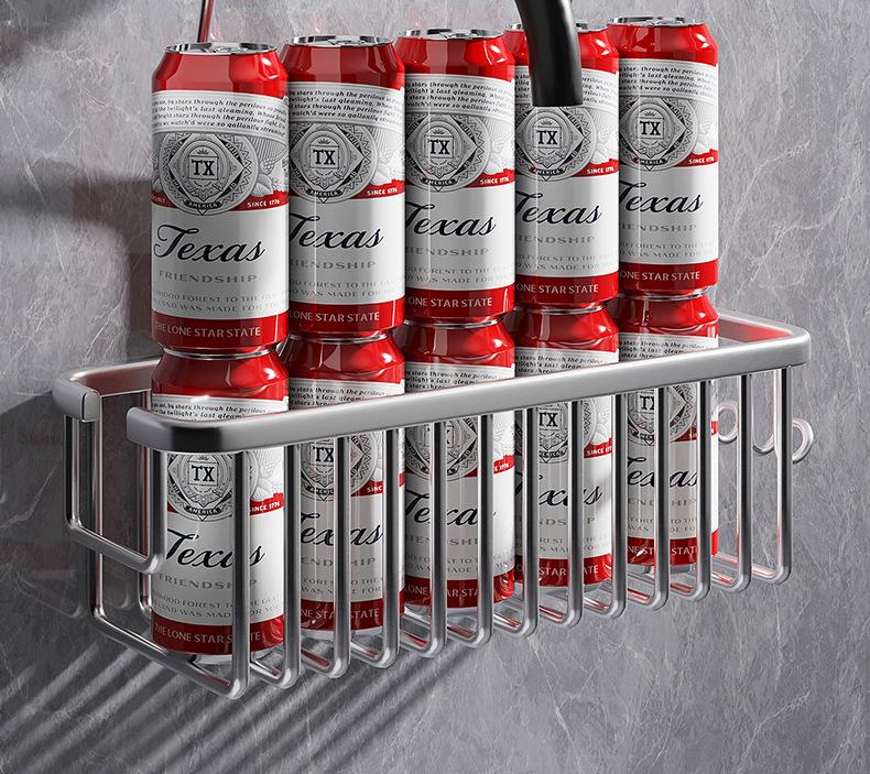 Punch-Free Bathroom Shelf & Shower Head Hanging Basket for Shampoo and Shower Gel Storage