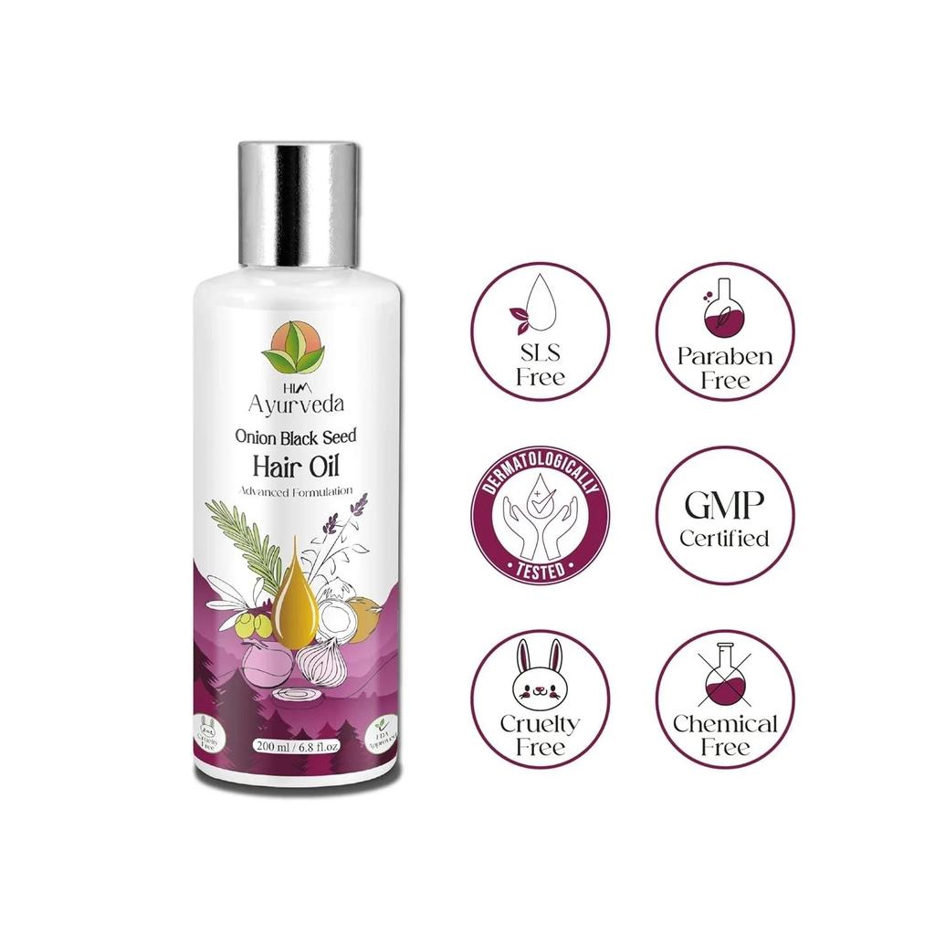 Him Ayurveda Onion Black Seed Hair Oil For Strong Hair 200ml