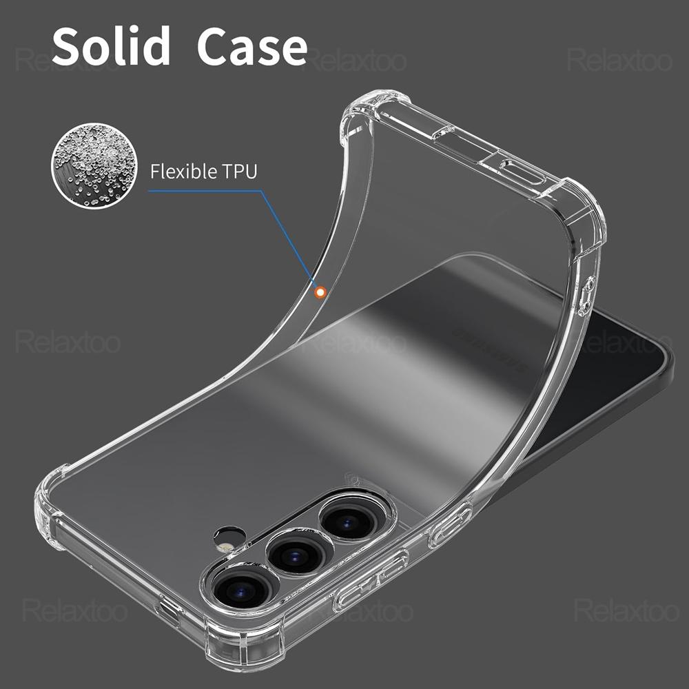 For Samsung Galaxy A55 Case Transparent Shockproof Cover Coque Samsang A35 A25 5G A15 4G A 55 35 25 15 Soft Silicone Funda Capa