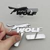AGET4 3D Metal Black Chrome Logo WOLF Car Modified Accessories Grille Front Badge Emblem For Jagura Chevrolet JEEP VW BMW & More