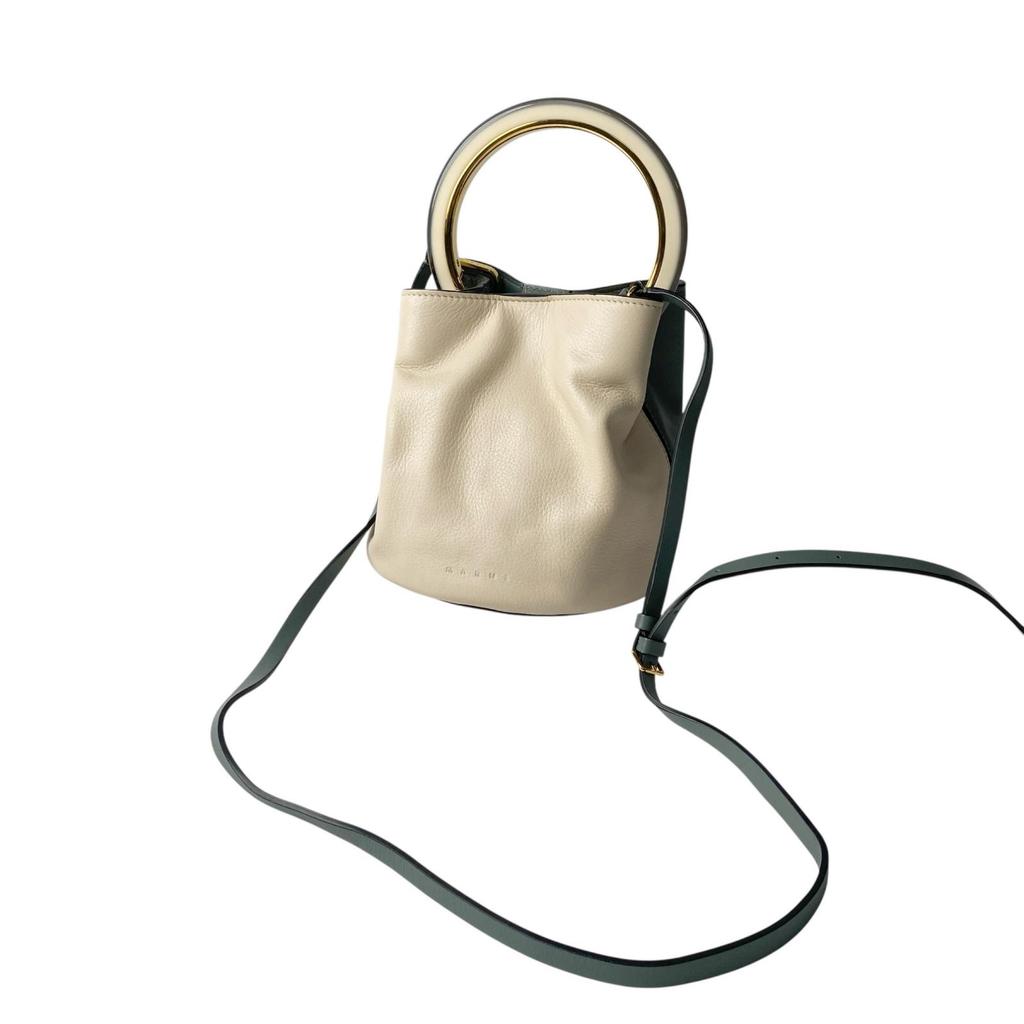 Used MARNIShoulder Bag Ivory/Green system leather Women