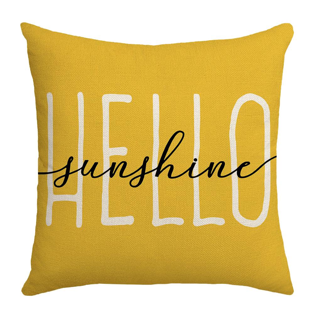 Plant Flower Letter Print Pillow Sofa Cushion Cover Car Waist Protector Bedside Cushion Cover Cartoon Nordic Pillow Cover