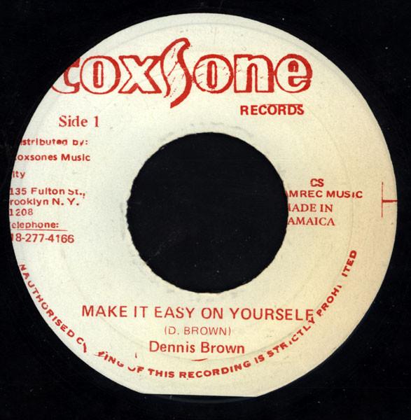 

7-дюймовая пластинка ДЕННИС БРАУН - Полегчи себе жизнь НИКАКОЙ Coxsone Records Ямайка Регги, Ска и Даб Б/У